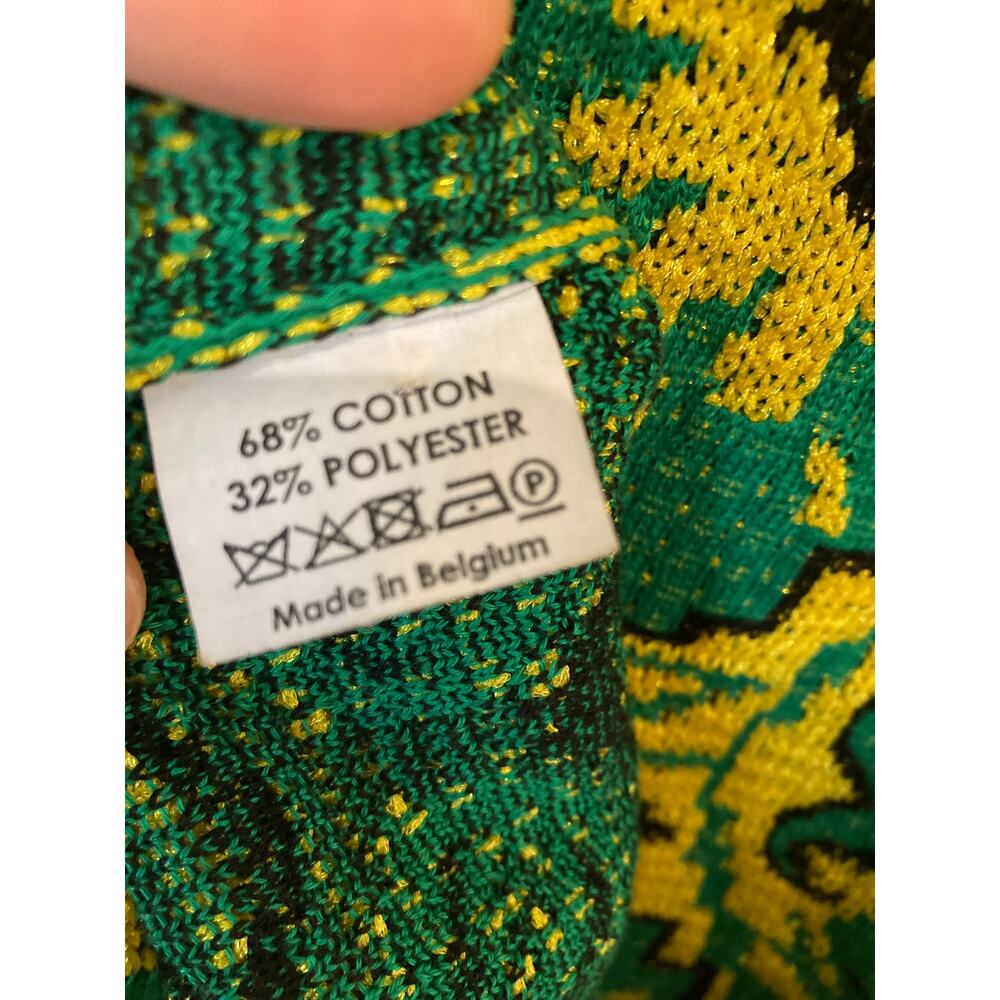 Dries Van Noten Green Knit Sweater Tunic Graphic Print ~Size M ~ Gorgeous! - Picture 10 of 13